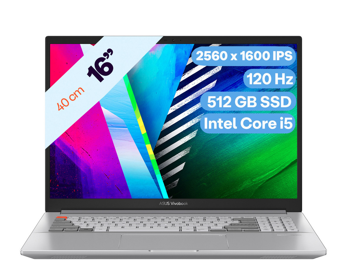 Asus VivoBook Pro WQXGA 16″ Laptop | N7600PC-KV034T | i5-11300H | AZERTY | 512 GB | 16 GB RAM